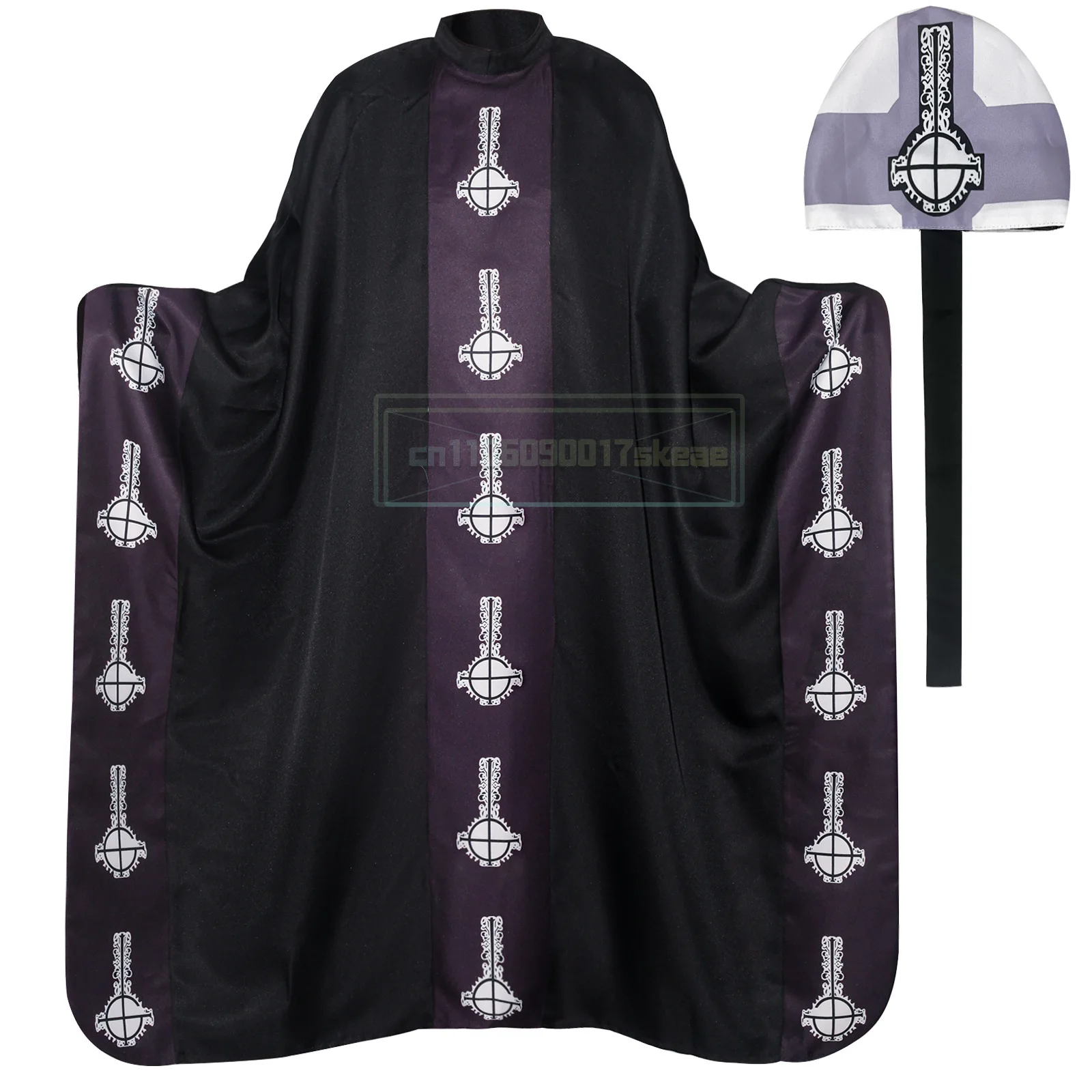

Anime Medieval Papa Cape Emeritus Cosplay Costume Middle Age Black Cloak With Hat Full Set For Adult Halloween Party Costume