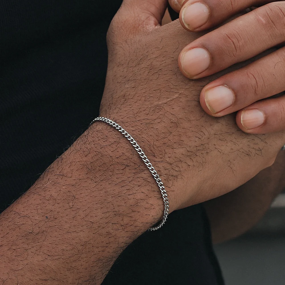 Hip Hop Stainless Steel Cuban Chain Bracelet For Women 3 5 7 mm Simple Stainless Steel Men Bracelet Gold Color Jewelry