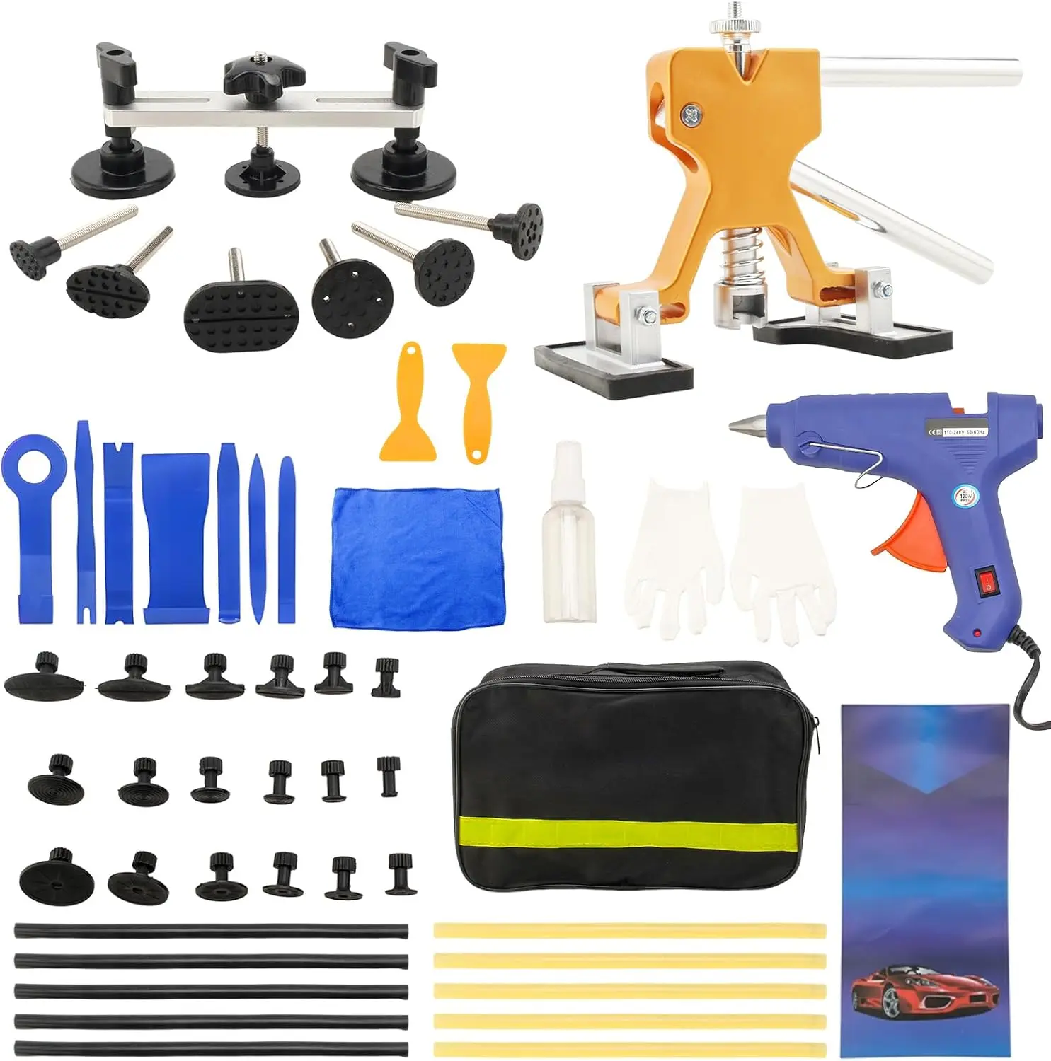 

50Pcs Dent Puller Kit, Adjustable Car Dent Remover Tool for Hail Damage Repair
