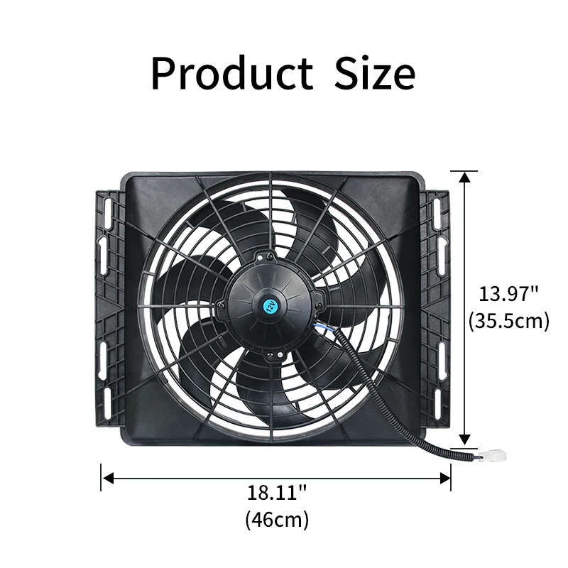 Parking Air Conditioning Cooling Electronic Fan Modified Universal High-power 120W Car Water Tank Fan Motor 12v 24v