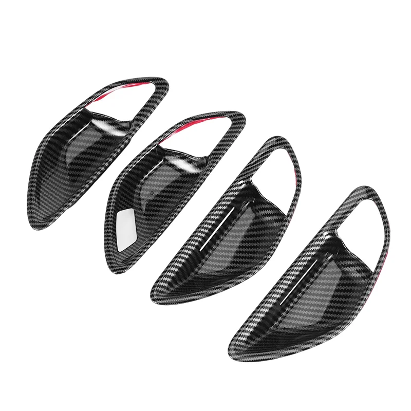 Carbon Fiber Car Door Handle Bowl Cover Trim For Mercedes Benz C E GLC Class W205 X253 GLC260L E3000L C200L 15-21 LHD-Y79A