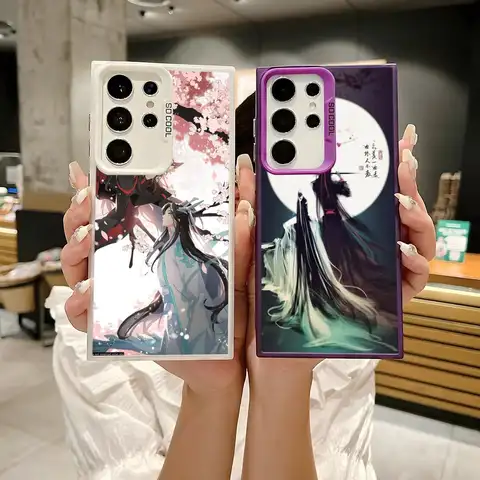 Phone Case For Samsung Galaxy S25 Edge S24 S23 S22 S21 S20 Ultra Silicone Colorful Silver Phone Case Anime Mo Dao Zu Shi