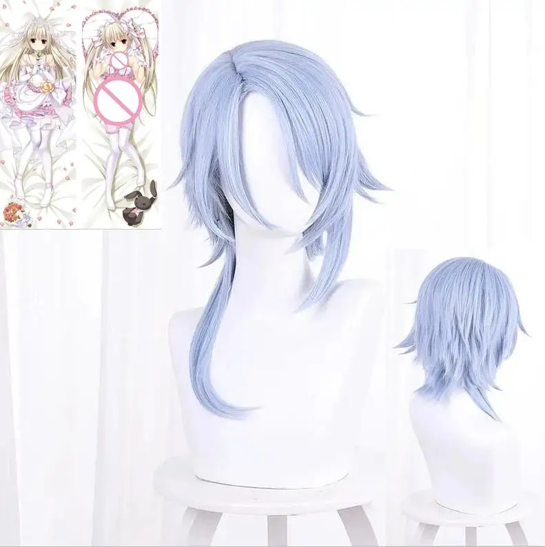 

Simulation Scalp Genshin Impact Kamisato Ayato Anime Cosplay Wig Heat Resistant Synthetic Ayaka Brother Ayato Wigs Pillow Case