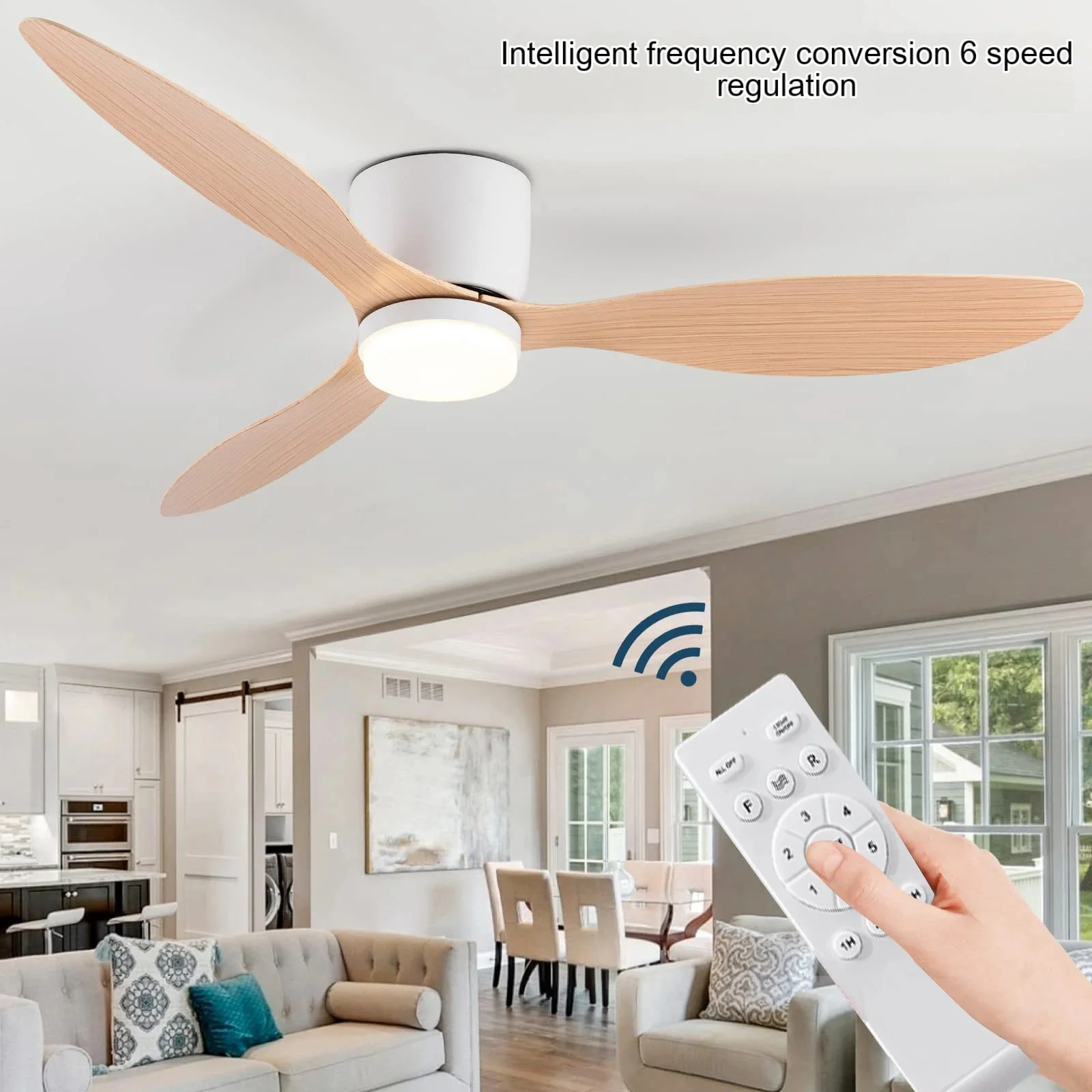 

Modern Led Ceiling Fan With Lights DC Motor 6 Speeds Timing Fans 20CM Low Floor Loft Remote Control Lux&vitae Fan 42/52 inch