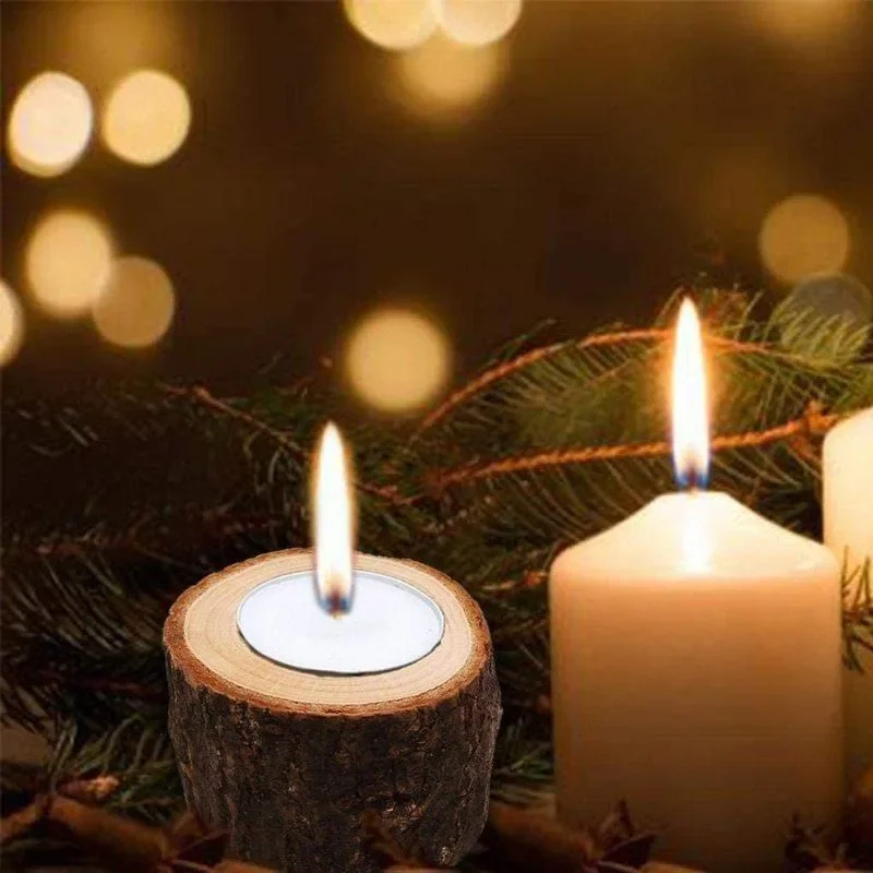 Wooden Tea Light Candle Holders for Wedding Centerpieces Halloween Table Wedding Birthday Party Valentine\'s Day Home Decorations