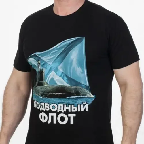 Russian Russia Submarine Fleet Marine Military T-Shirts Short Sleeve Casual Cotton O-Neck Shirts