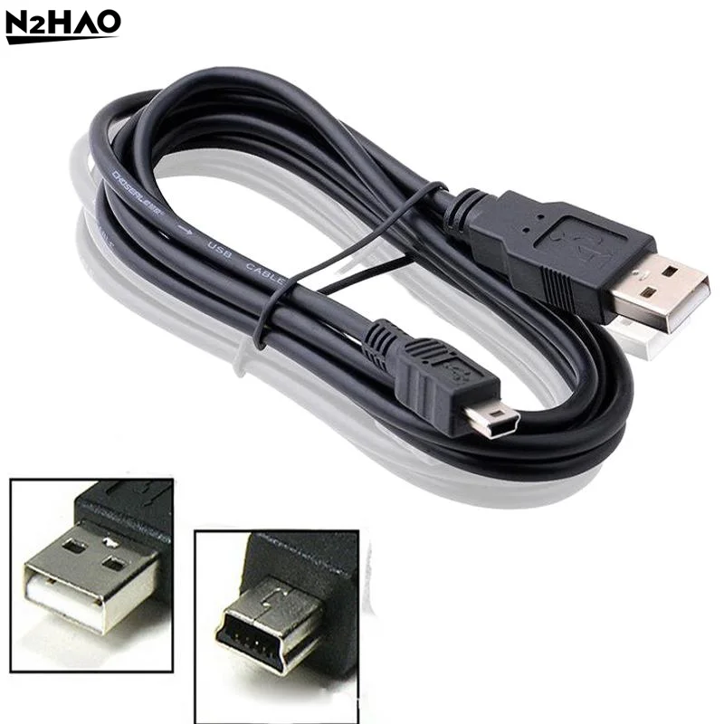 Trapezoidal Connector Data Cable To Usb 2.0 T-Type Connector Mini 5-Pin Mp3/Mp4 Data Cable