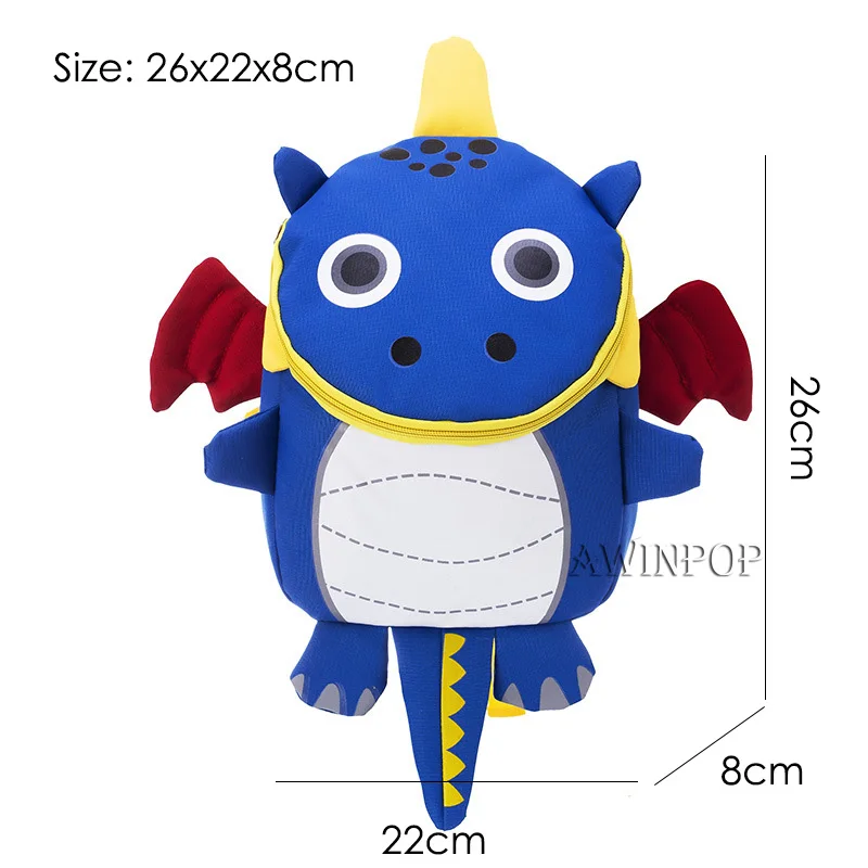 Rose Dragon School Backpack for Children Cute 3D Dinosaur Design Kids School Bags Boys Girls Schoolbag plecak szkolny