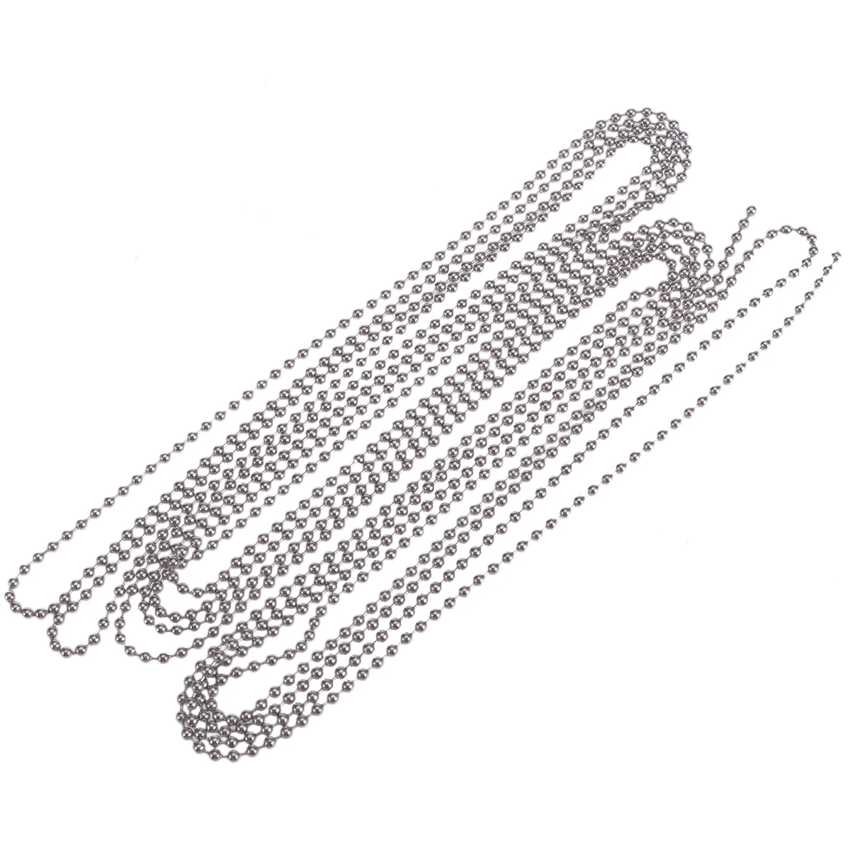 

3Meters StainlessSteelBeadChain Silver AdjustableLength 10Connectors forDogTags BottleCapPendant Necklaces TileWords