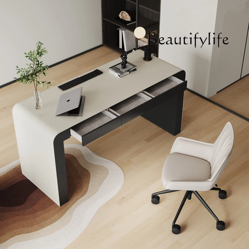 

Advanced modern minimalist desk Italian minimalist home study desk living room light luxury computer writing desk