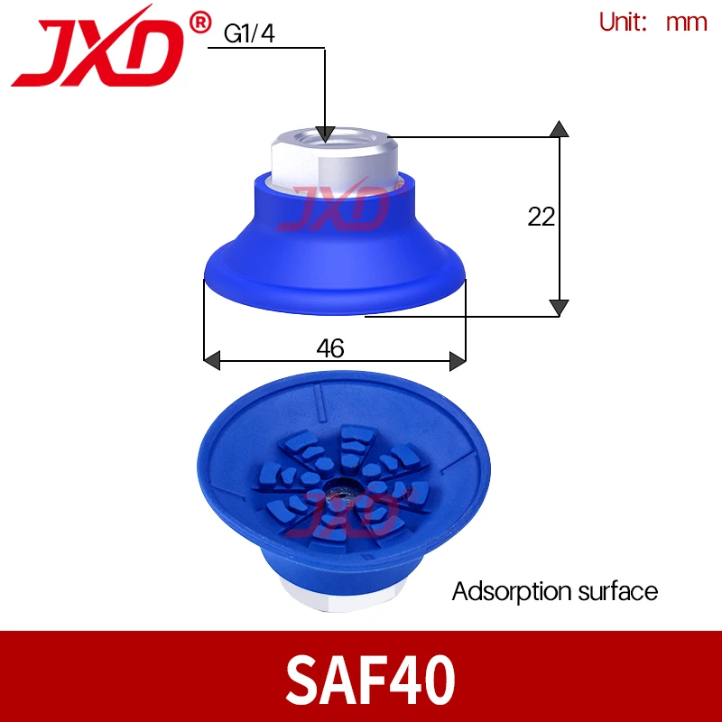

SAF40 Pneumatic Vacuum Pad 40mm Anti-slip Suction Cup for Oily Steel Plate Handling Industrial Pneumatic Robot Gripper
