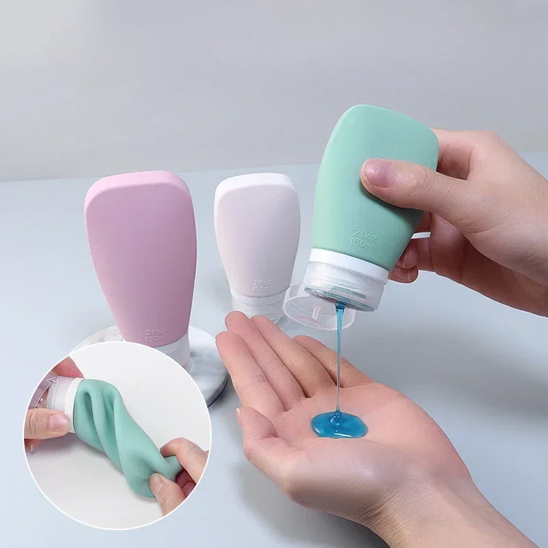 

60ml Travel Botttle Refillable Bottles Soft Silicone Lotion Shampoo Bottle Empty Cosmetic Containers Squeeze Tube Makeup