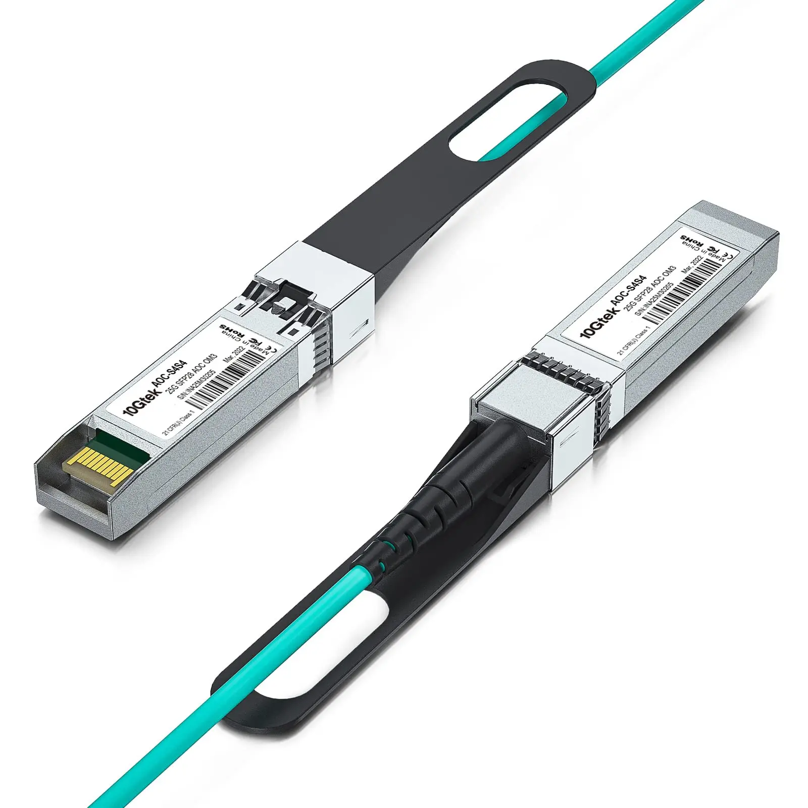 كابل 25G SFP28 AOC - كابل SFP بصري نشط 25 جيجا بايت لـ Cisco SFP-25G-AOC10M، Ubiquiti UniFi، D-Link، Netgear، 10 أمتار