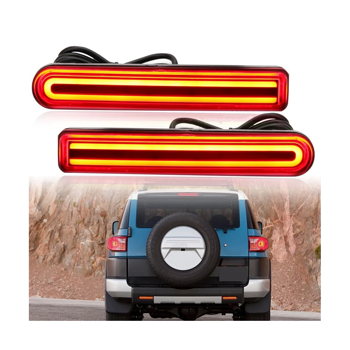 

LED Car Rear Bumper Light for Toyota FJ Cruiser 2007-2017 US Version Reflector Turn Signal Light Stop Brake