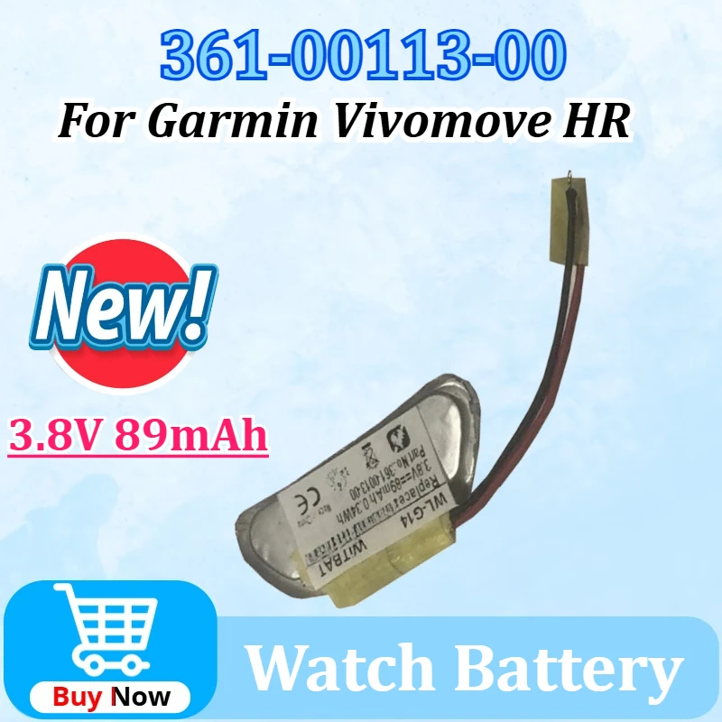 

New WL-G14 3.8V 89mAh 0.34Wh Watch Battery 361-00113-00 ASDB343415-P1 for Garmin Vivomove HR Newly Upgraded