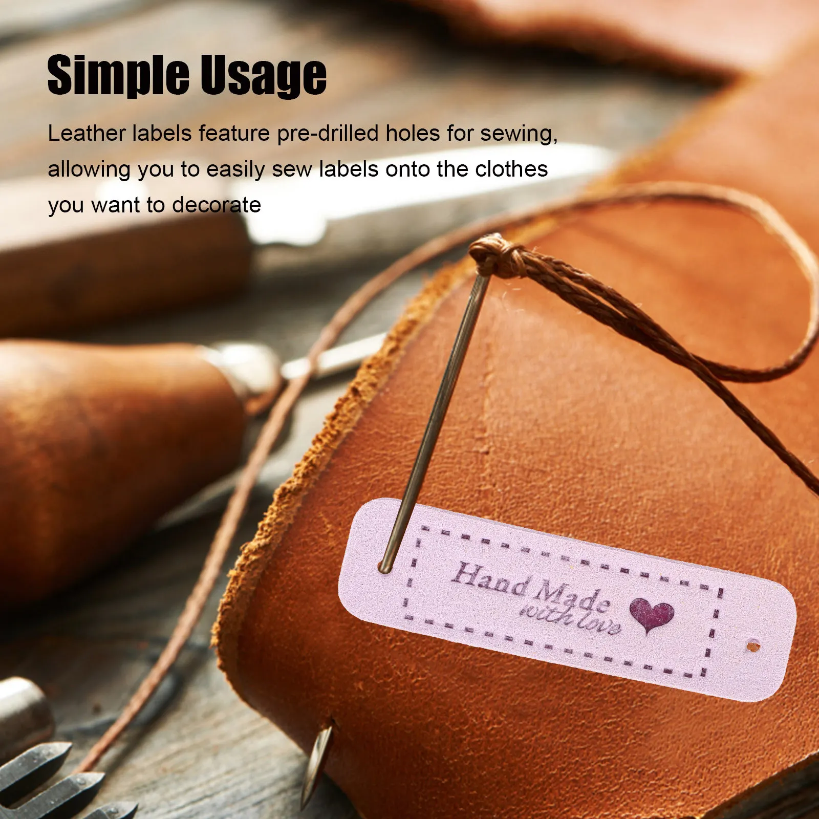 

60 шт. этикеток ручной работы с тисненым узором в виде сердца, с предварительно вырезанными отверстиями для шитья, вязания крючком, рукоделия, одежды, сумок, шарфов