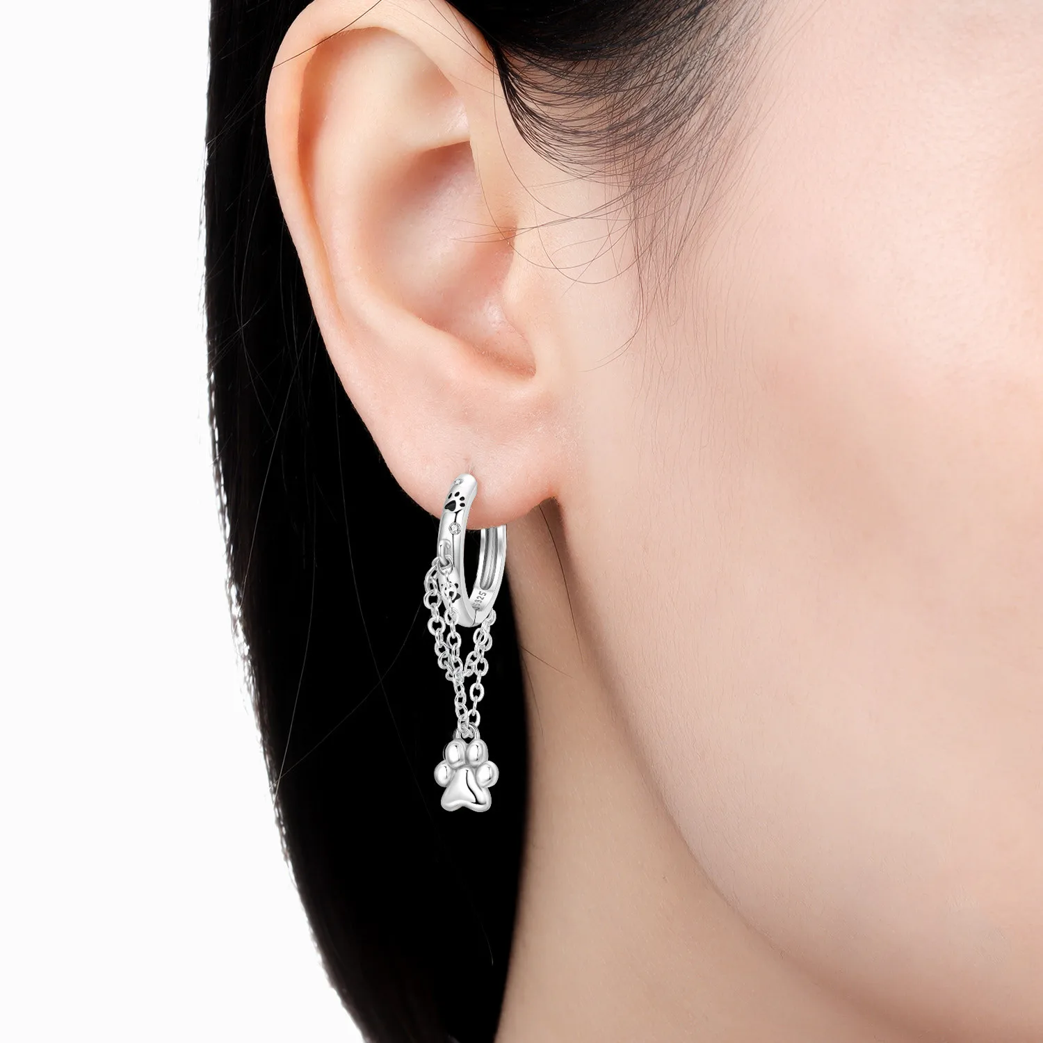 HEISSER VERKAUF 925 Sterling Silber Haustierpfoten-Quastenohrringe Niedliches Katzen- und Hundedesign für Damen Mädchen Mode Party Schmuck Geschenk 2026 – Detail 22