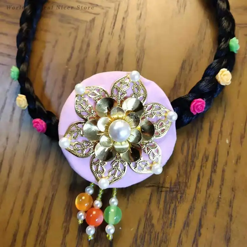 Children's Chaoxianzu Traditional Cute Hair Accessories Hanbok Matching Headband Hair Rope Minority Stage Performance Decoration