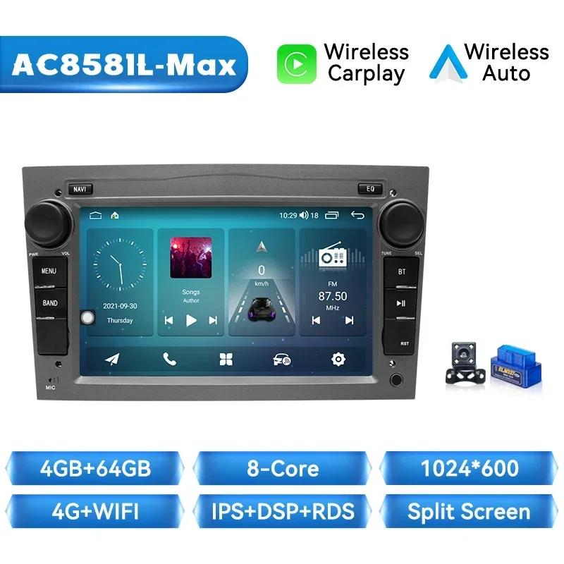 XONRICH 8G + 128G Draadloze Carplay Android 14 Auto Autoradio Voor Opel Astra H G J Antara Vectra C B Vivaro Corsa C D Zafira B Stere