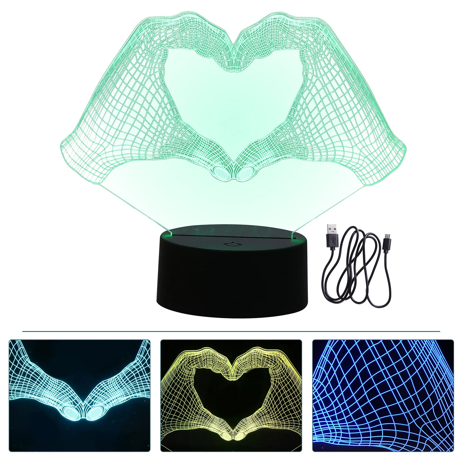 

1 шт. Ночник в форме 3D-фигуры, акриловый, разноцветный, романтический светильник для спальни, декоративное освещение ко Дню святого Валентина