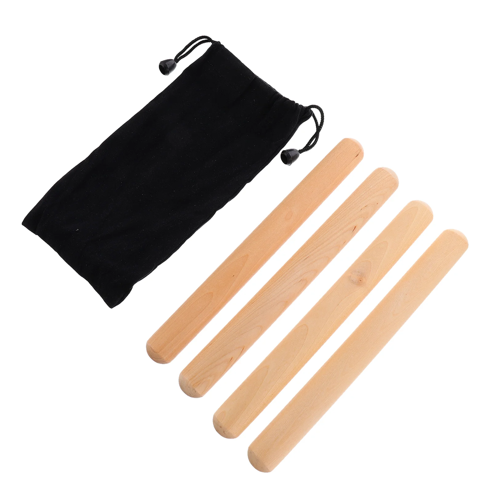 

5pcs Rhythm Stick Percussion Instrument Wood Claves Natural Hardwood Sticks for Kids Beginners Storage Bag Crisp