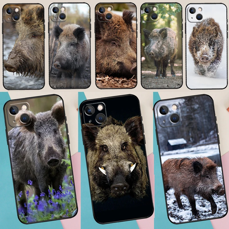 Yaban domuzu tampon iPhone 14 13 Pro Max 12 mini 11 Pro Max 6 7 8 artı XS XR XS Max SE 2020 kapak