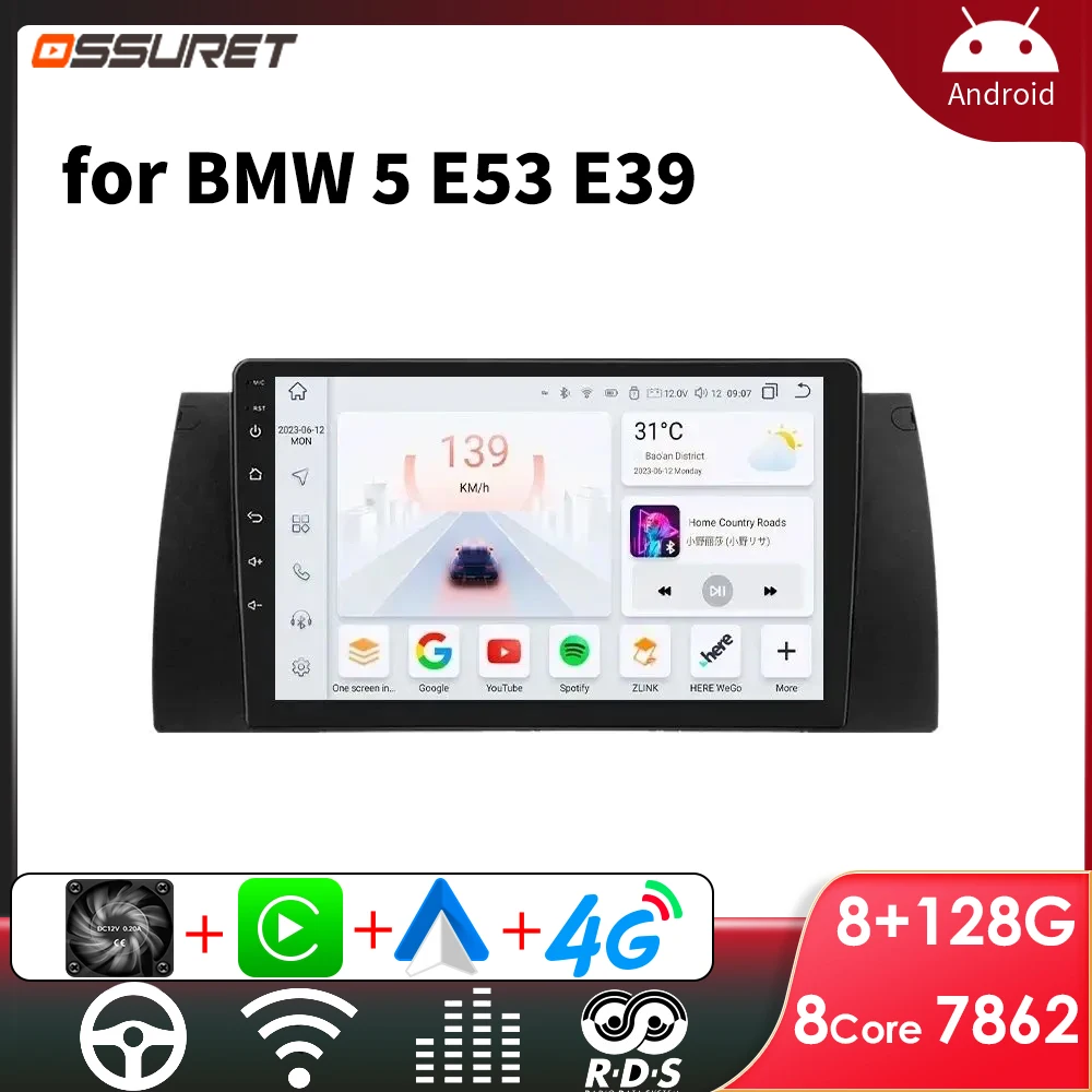 

2din Android Car Radio for BMW 5 E53 E39 X5 M5 1995 - 2007 Wireless Carplay GPS Car Stereo Multimedia Player Screen DSP 7862