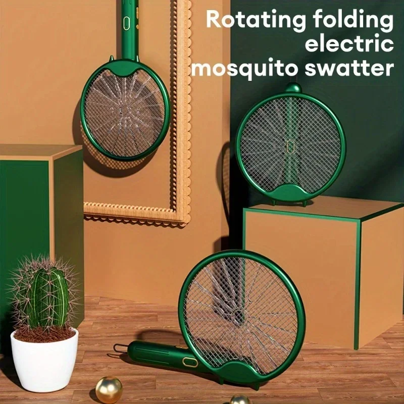 1pc 3000V Electric Mosquito Racket Mosquito Killer Lamp USB Rechargeable Foldable Mosquito Swatter Fly Swatter Mosquito Trap