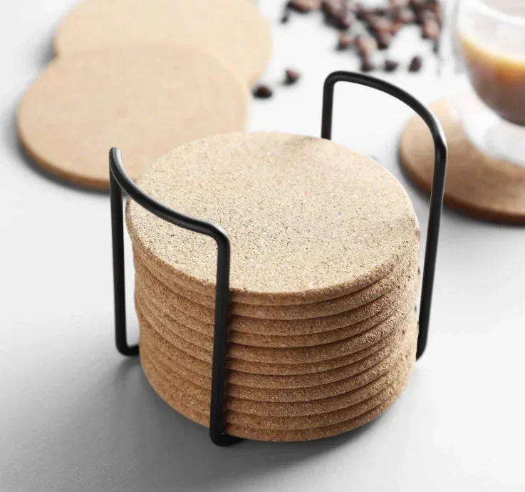Tea Coffee Mug Mat Natural Round Wooden Coaster Slip Slice Cup Mat Drinks Holder for DIY Tableware Placemat Decoration 10Pcs