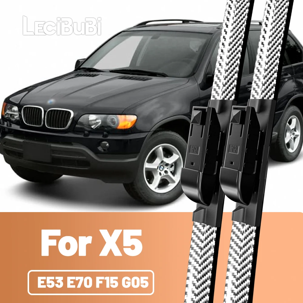 2 قطعة الزجاج الأمامي ممسحة الزجاج الأمامي شفرات ألياف الكربون مساحات لسيارات BMW X5 E53 E70 F15 G05 2000-2023 2006 2011 2012 2018 2019 #1