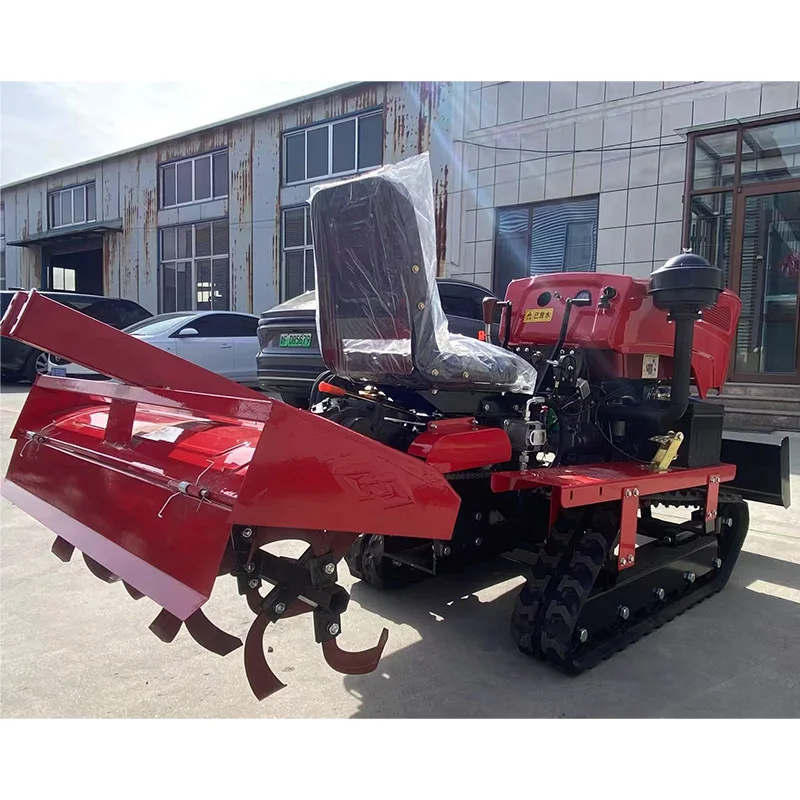 China Rotavator Cultivators Agricultural Farming Mini Rotary Tiller Crawler Tractor Cultivators