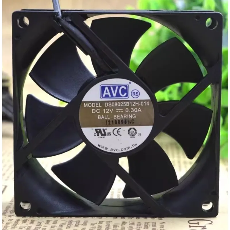

New Cooler Fan for AVC DS08025B12H 12V 0.30A 8025 Double Ball PWM Speed Regulation Cooling Fan 80 × 80 × 25mm
