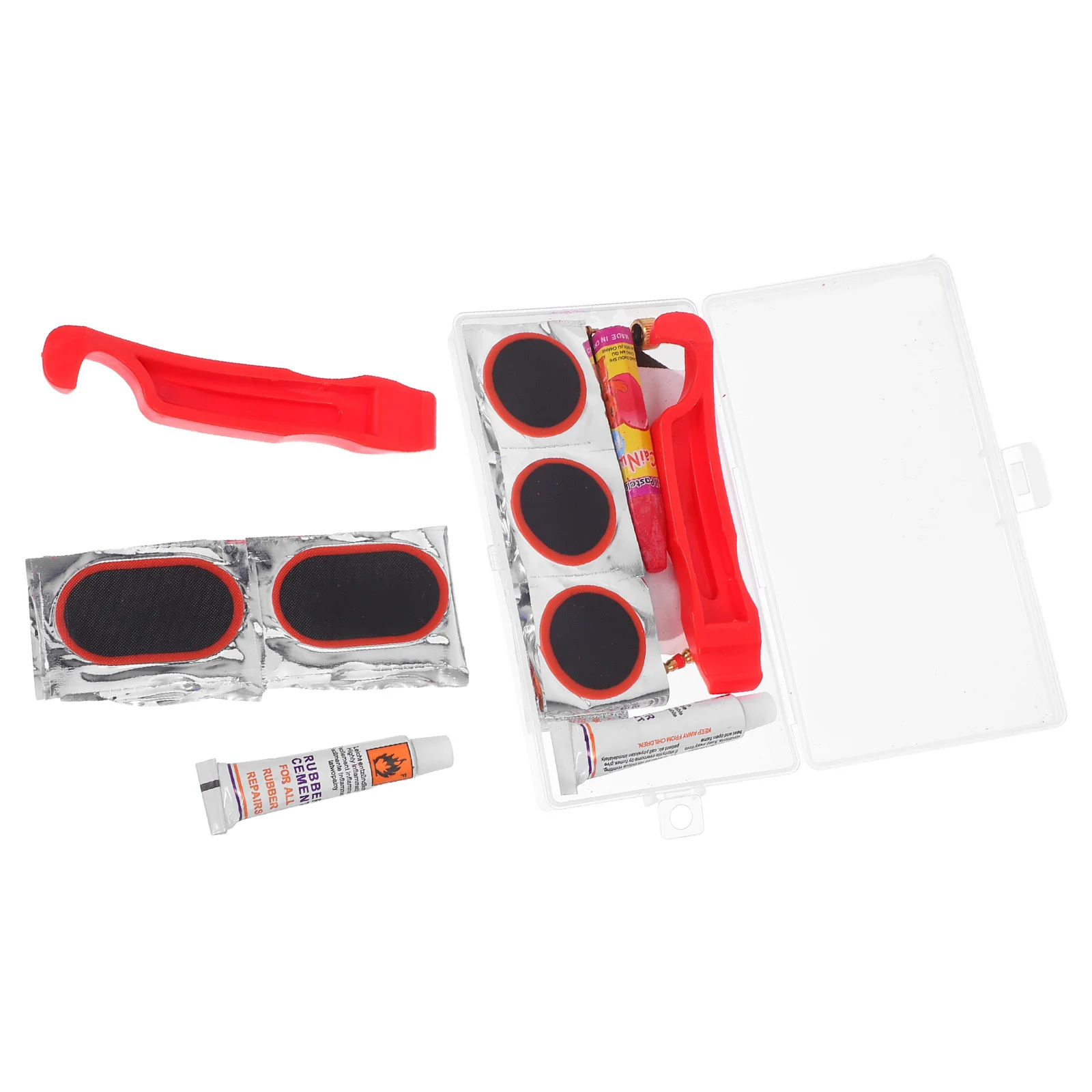 

1 Set Bike Tire Patch Kit Glueless Puncture Repair Tools For Bicycle Motorcycle Tires Portable Compact Design Durable Easy Fix