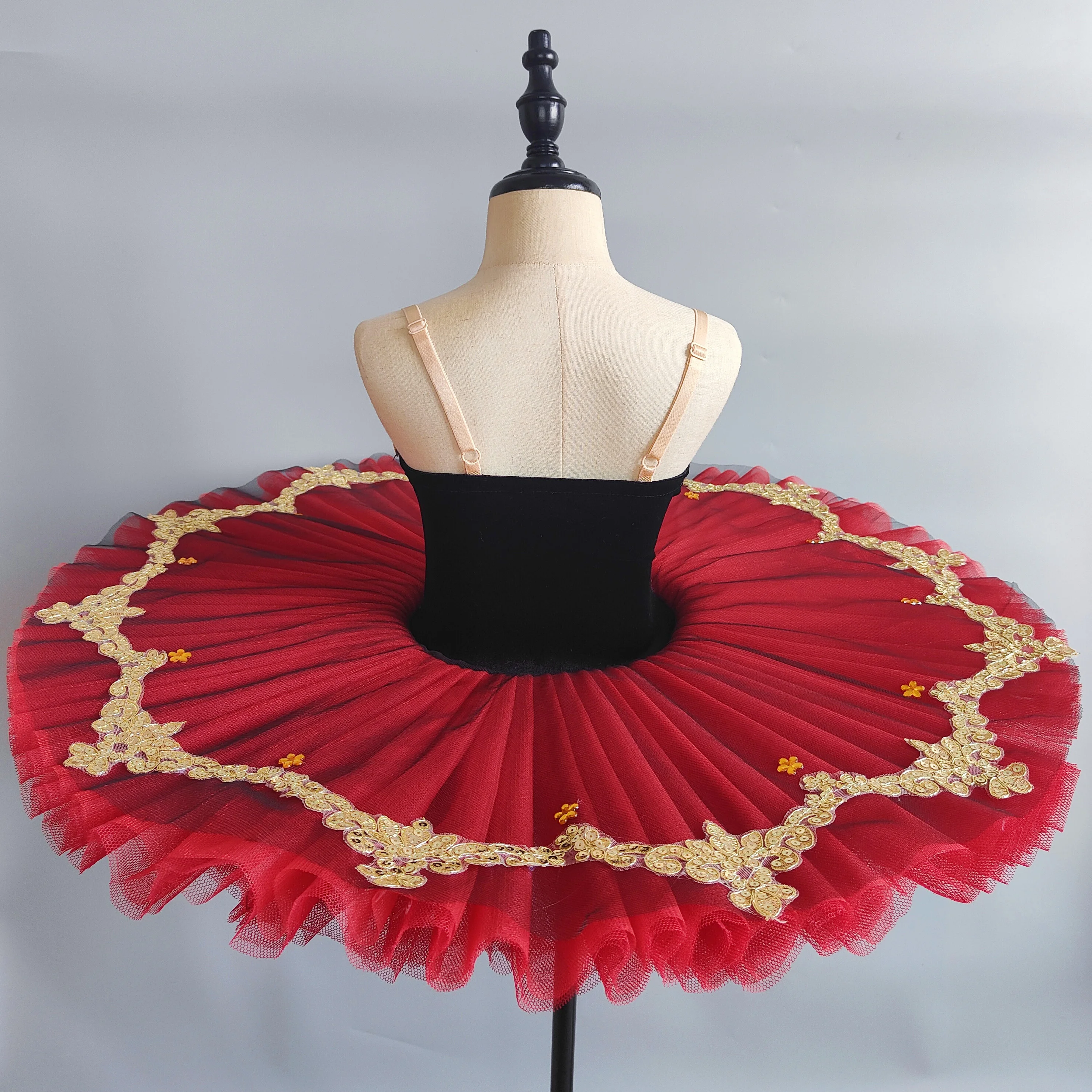 New Ballerina Ballet Tutu Dress Dance Costume Platter Pancake Red Party Dress