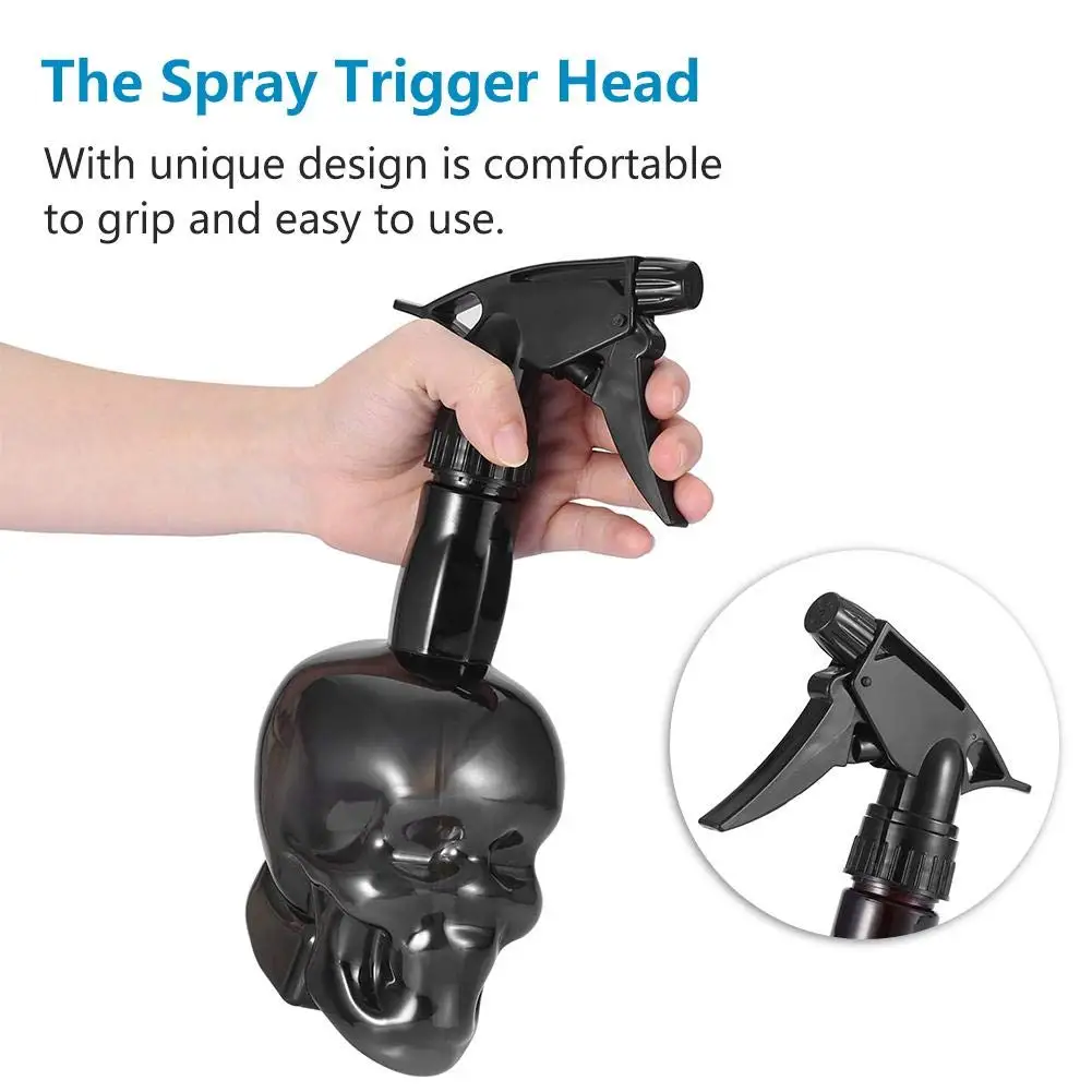 Garrafa Spray Contínuo, Cabeleireiro, Molhar Fino Rega Pode, Forma Do Crânio, Recipiente Recarregável, Ferramentas De Estilista De Cabelo, Barbeiro