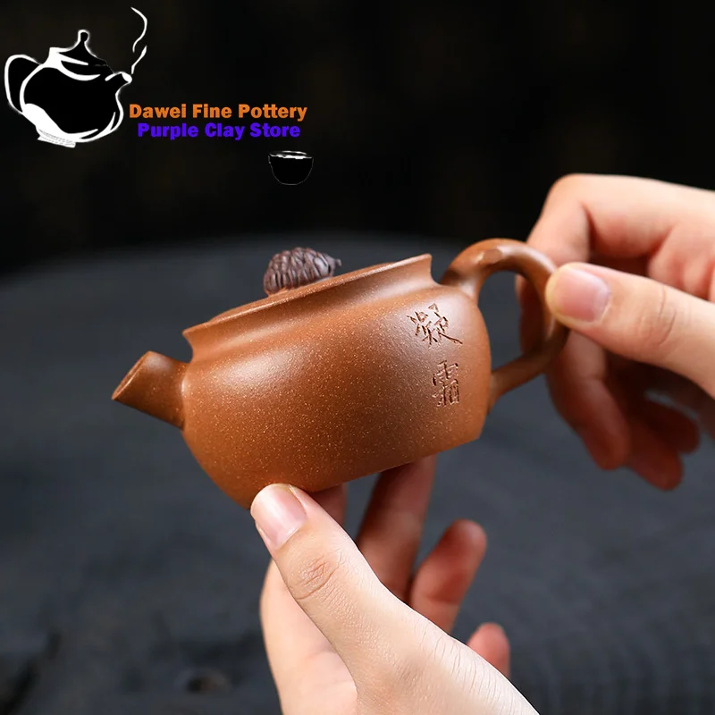 

Yixing handmade purple clay teapot, original ore, colorful section, ball hole, creative pine cone Kung Fu tea set, teapot 140ml