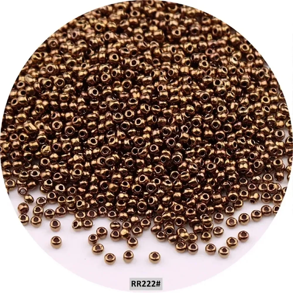 11/0 Japan Metallic Farben Glas Rocailles 2mm Uniform Bronze Überzogene Runde Spacer Glas Perlen Für DIY Charme Handwerk schmuck Machen – Detail 14