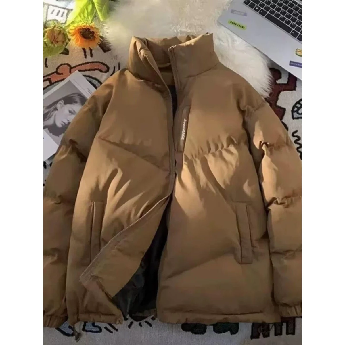 

Новинка 2024, мужская теплая хлопковая куртка Thiened, зимнее спортивное повседневное модное пальто Bread Sle, молодежное пальто свободного покроя из полиэфирного волокна