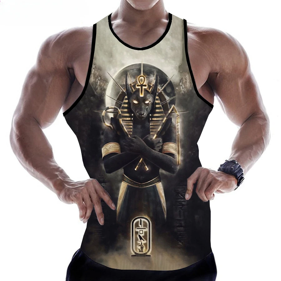 New Ancient Egyptian Egypt God Pharaoh Tank Tops Men's Clothing Harajuku Streetwear Oversized Tops Sleeveless Shirts Ropa Hombre