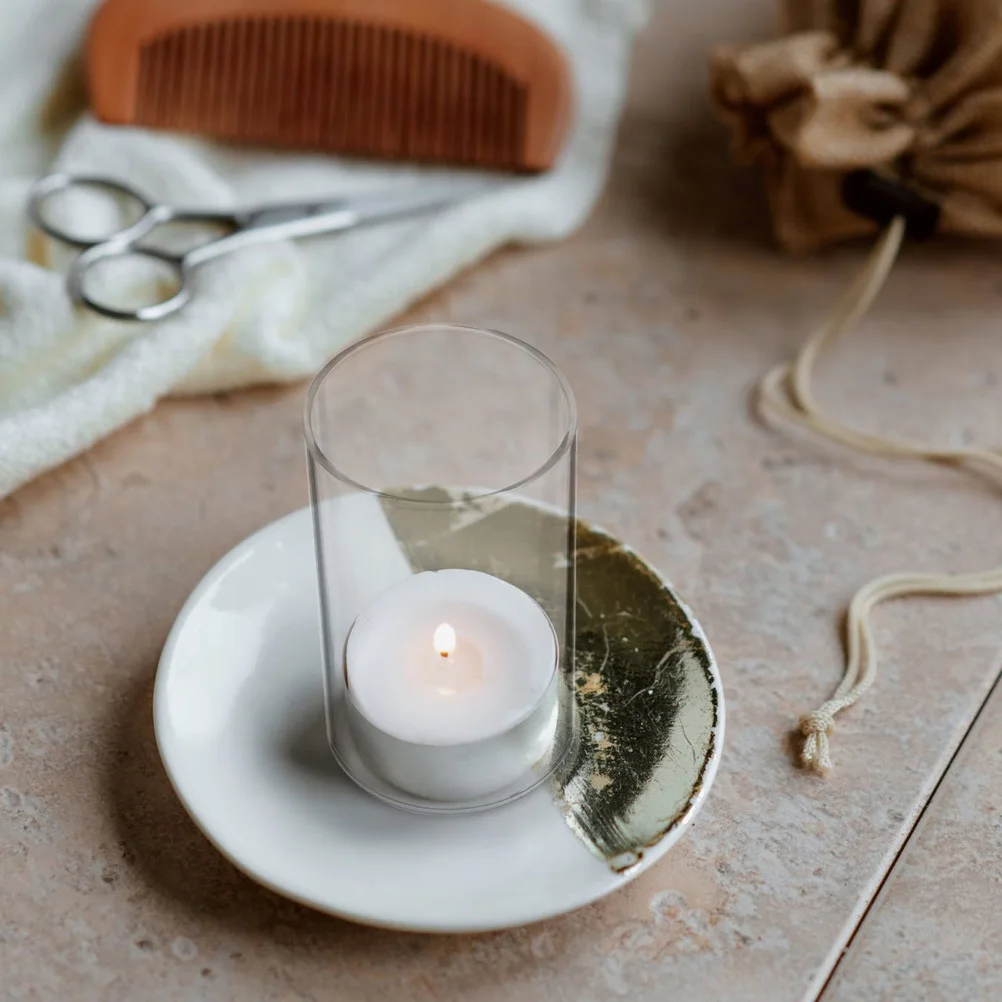 4Pcs Glass Shades Simple Style Transparent Cylinder Cover Glass Cup Home Decor Accessory Romantic Light