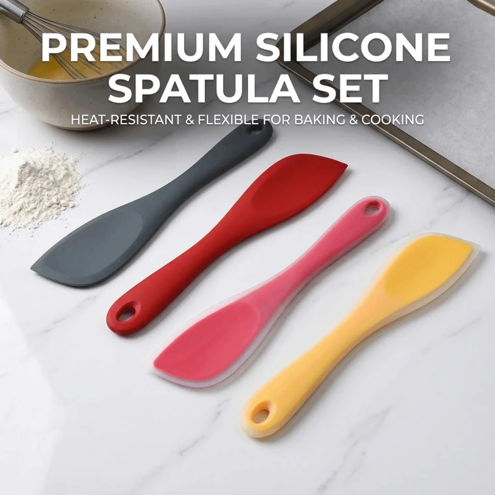 Non Stick Silicone Spatula Food Grade Heat Resistant Cream Butter Scraper Baking Tool Easy to Clean Cake Spatula Pastry Making