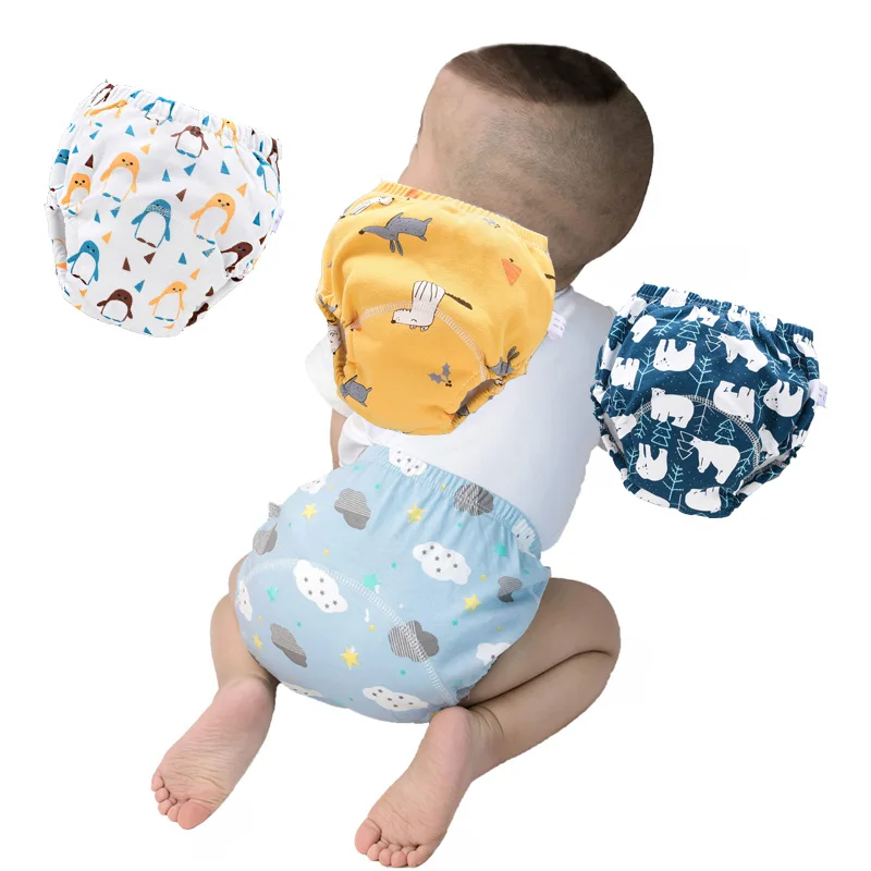 Reusable 6 Layers Diapers Baby Absorbent Ecological Newborn Cloth Diaper Toilet Training Pants New Born Night Nappy For Boy Girl