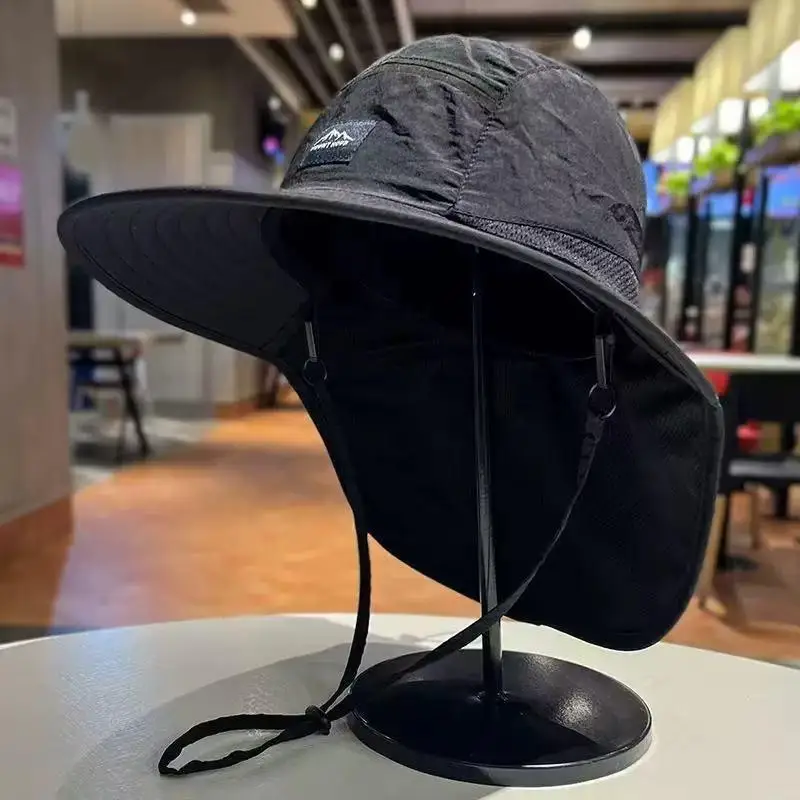 UPF Sun Protection Fisherman Hat Solid Color Lightweight Quick Drying Cap Outdoor Travel Beach Hiking For Men WomenHot_voghion.com