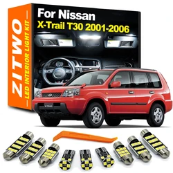 ZITWO 10Pcs Canbus For Nissan X-Trail Xtrail T30 2001 2002 2003 2004 2005 2006 Vehicle LED Bulb Interior Dome Plate Light Kit