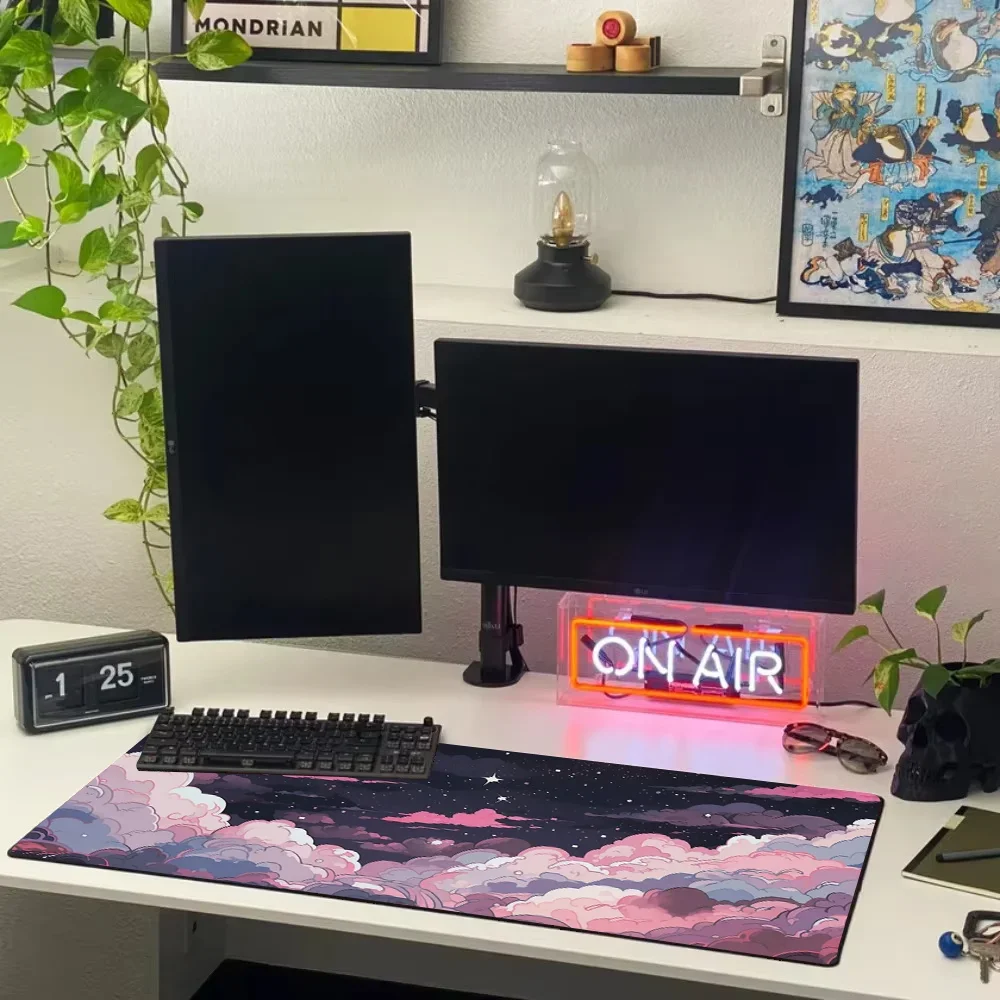 لوحة ماوس كبيرة XXL 900x400 ملونة سحابة مكتب ماوس سجاد ملحقات الألعاب ألعاب الكمبيوتر المحمول لوحة المفاتيح حصيرة مكتبية لوحة المفاتيح الموسعة