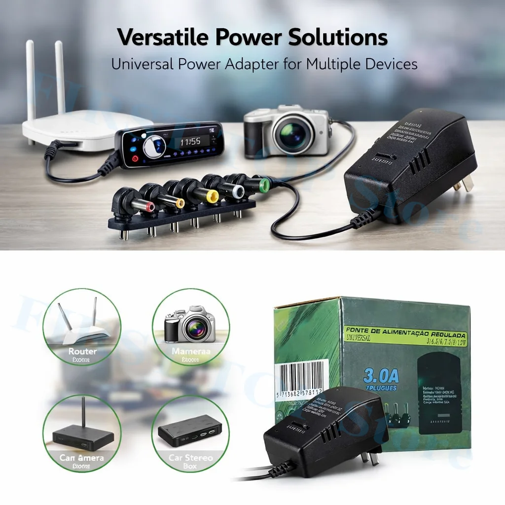 For Radio, Router, Camera, Bluetooth Speaker Adjustable Charger Adapter AC 220V To 3V 5V 6V 9V 12V 3A Power Supply Adapter SPMS