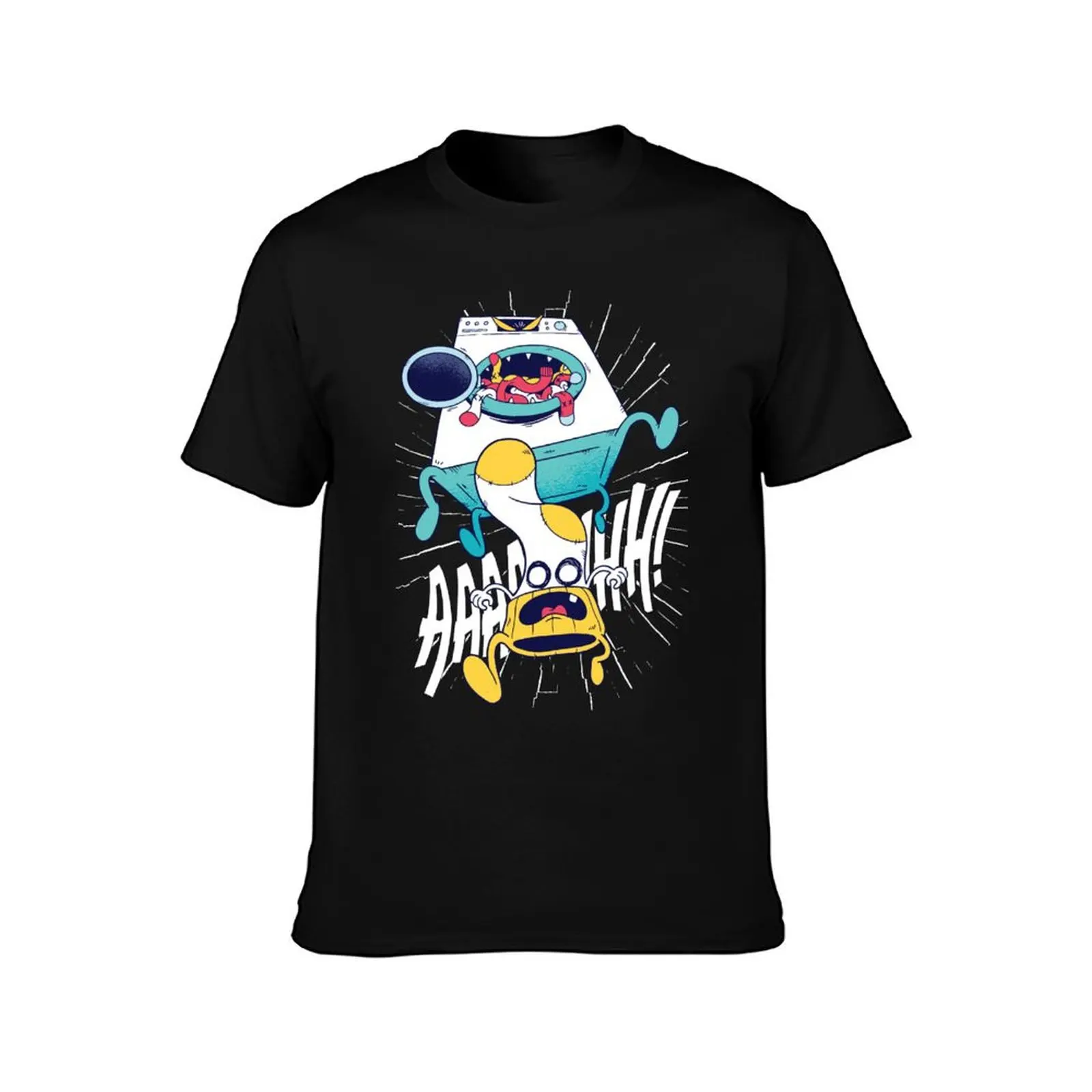 Sock eater washing machine T-Shirt Summer Casual Cotton Tee Oversized Streetwear Tops Vintage Graphic Print Unisex Men Women