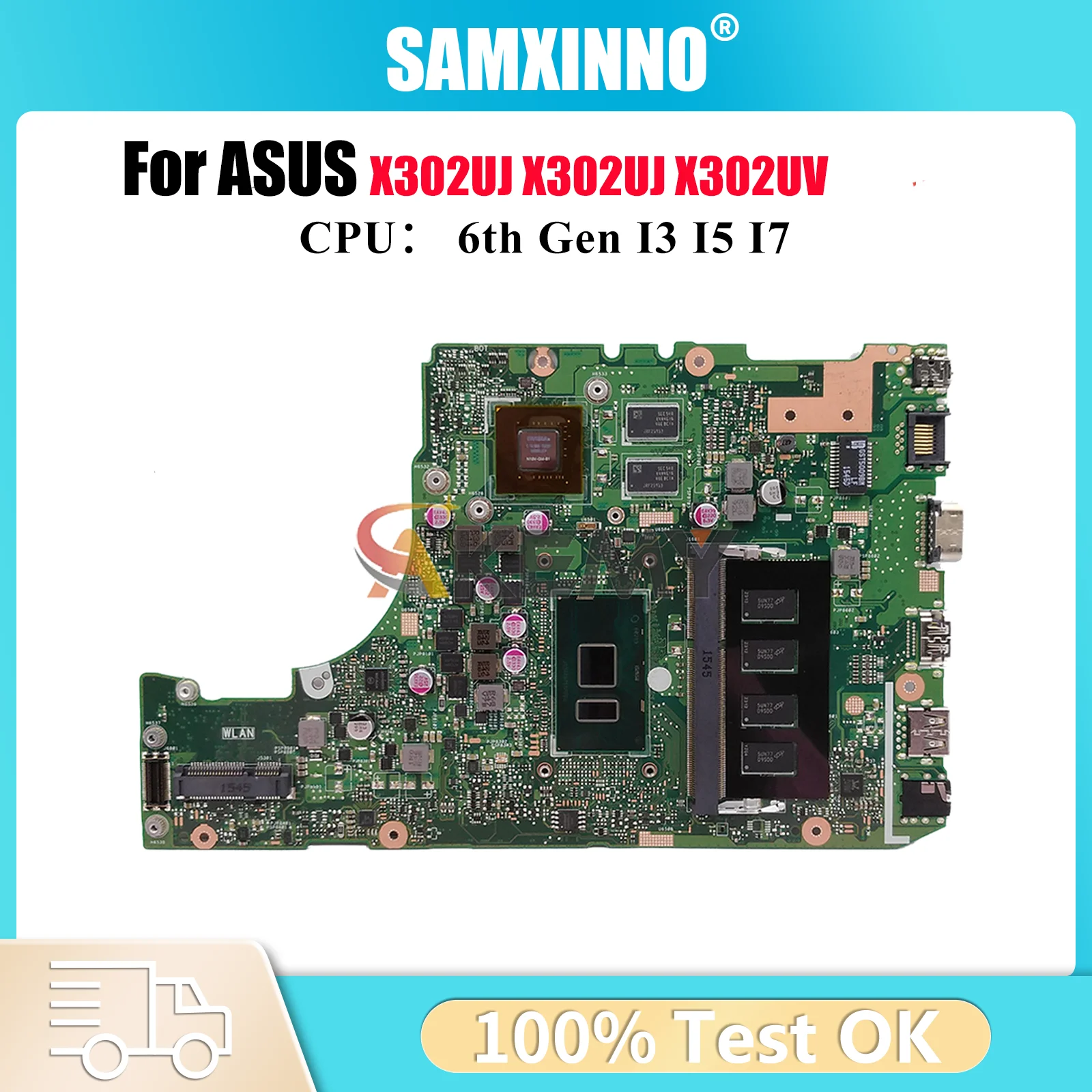 

X302UJ Laptop Motherboard For ASUS VivoBook X302UV X302U X302UJ Notebook Mainboard With I3 I5 I7 CPU 100% tests OK fast shipping