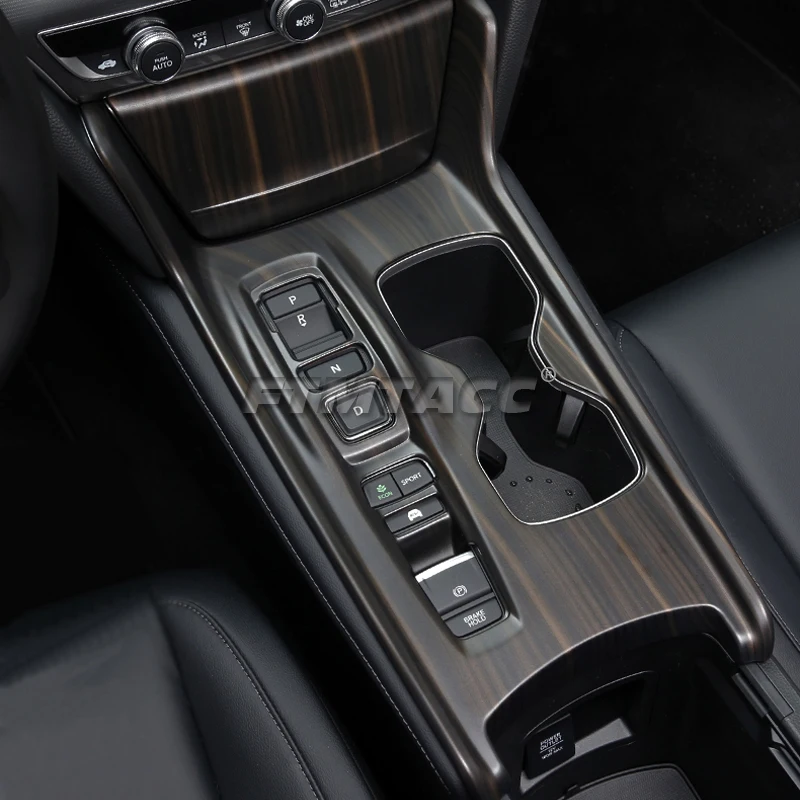 Car Interior Peach Wood Decoration Sticker Center Console Gear Shift Box Panel Cover Trim For Honda Accord 2018-2022