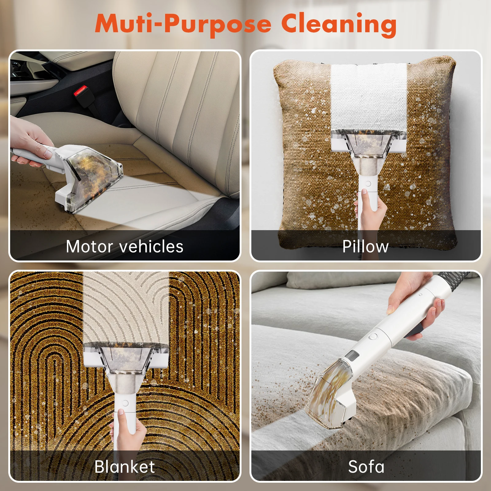 OMESER W07 15KPa Portable Carpet Cleaner Machine 600W Upholstery Cleaner Pet Special Stain Cleaner Powerful for Sofa Car Seat